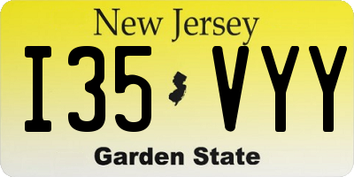 NJ license plate I35VYY
