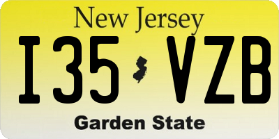 NJ license plate I35VZB