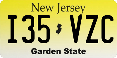 NJ license plate I35VZC