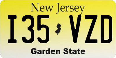 NJ license plate I35VZD