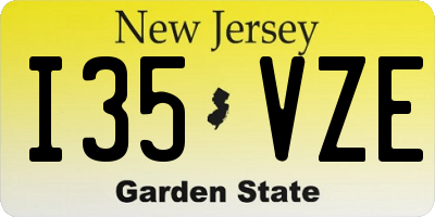 NJ license plate I35VZE