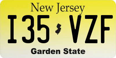 NJ license plate I35VZF
