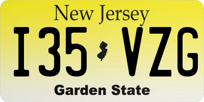 NJ license plate I35VZG