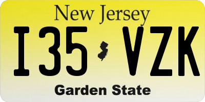 NJ license plate I35VZK