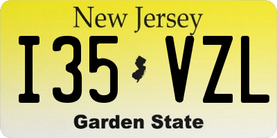 NJ license plate I35VZL