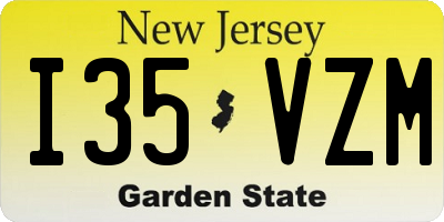 NJ license plate I35VZM