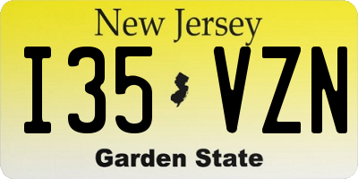 NJ license plate I35VZN