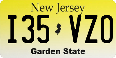 NJ license plate I35VZO