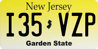 NJ license plate I35VZP