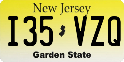 NJ license plate I35VZQ
