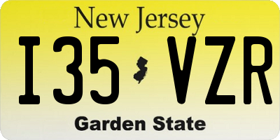 NJ license plate I35VZR