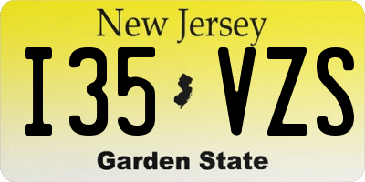 NJ license plate I35VZS