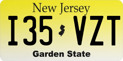 NJ license plate I35VZT