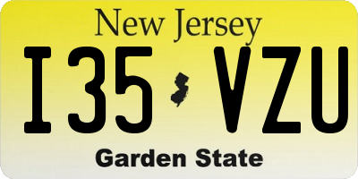 NJ license plate I35VZU