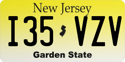 NJ license plate I35VZV