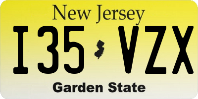 NJ license plate I35VZX