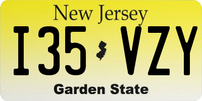 NJ license plate I35VZY