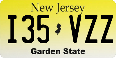 NJ license plate I35VZZ