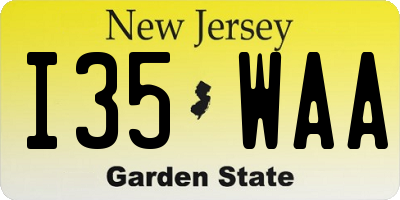 NJ license plate I35WAA