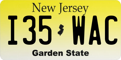 NJ license plate I35WAC