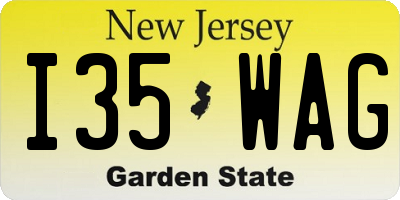 NJ license plate I35WAG