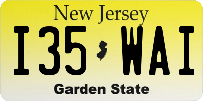 NJ license plate I35WAI
