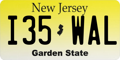 NJ license plate I35WAL