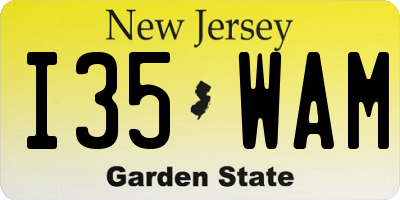 NJ license plate I35WAM