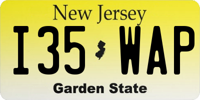 NJ license plate I35WAP