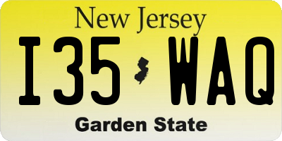 NJ license plate I35WAQ