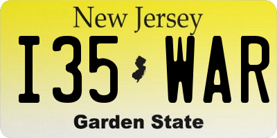 NJ license plate I35WAR