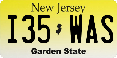 NJ license plate I35WAS