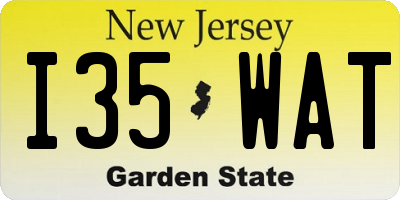 NJ license plate I35WAT