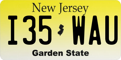 NJ license plate I35WAU