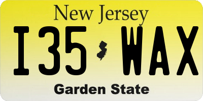NJ license plate I35WAX