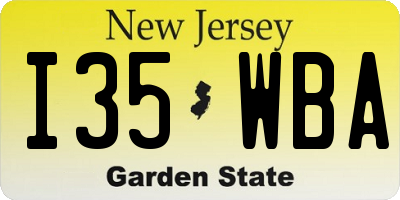NJ license plate I35WBA