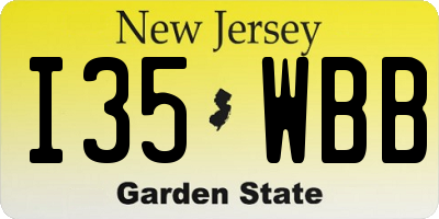 NJ license plate I35WBB