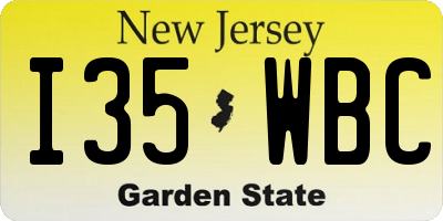NJ license plate I35WBC