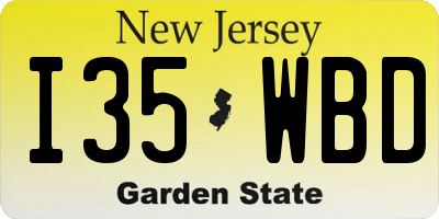 NJ license plate I35WBD