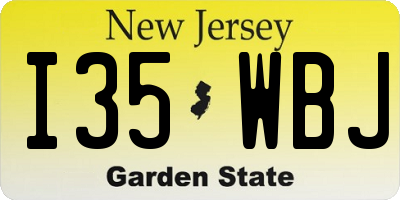 NJ license plate I35WBJ