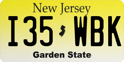 NJ license plate I35WBK
