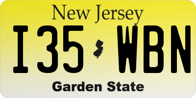 NJ license plate I35WBN