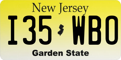 NJ license plate I35WBO