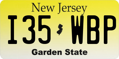 NJ license plate I35WBP