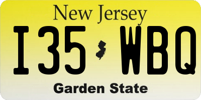 NJ license plate I35WBQ