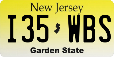 NJ license plate I35WBS