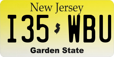 NJ license plate I35WBU