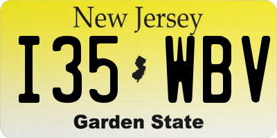 NJ license plate I35WBV