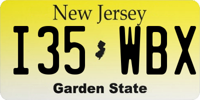 NJ license plate I35WBX