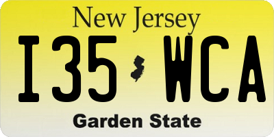 NJ license plate I35WCA